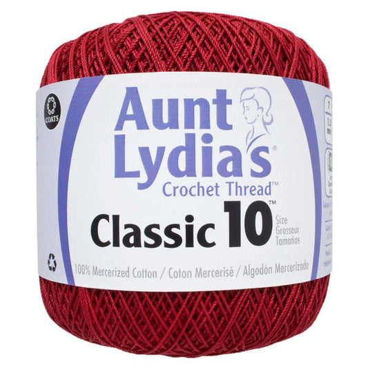 Aunt Lydia's Classic Crochet Thread Size 10 Victory Red Pack of 3 *Pre-order*