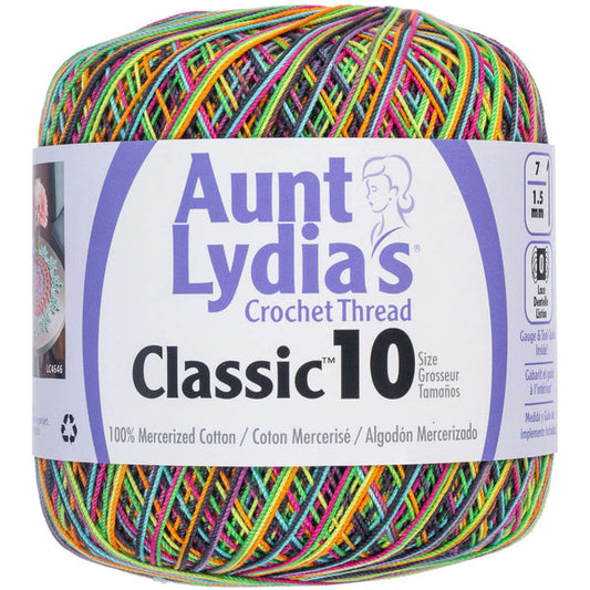 Aunt Lydia's Classic Crochet Thread Size 10 Blacklight Pack of 3 *Pre-order*