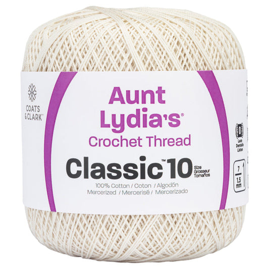 Aunt Lydia's Classic Crochet Thread Size 10 Antique White Pack of 3 *Pre-order*