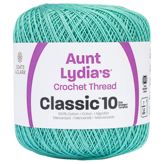 Aunt Lydia's Classic Crochet Thread Size 10 Aqua Pack of 3 *Pre-order*