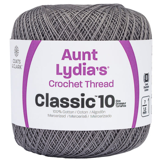 Aunt Lydia's Classic Crochet Thread Size 10 Stone Pack of 3 *Pre-order*