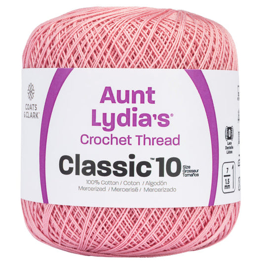 Aunt Lydia's Classic Crochet Thread Size 10 Soft Mauve Pack of 3 *Pre-order*