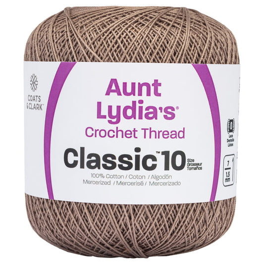 Aunt Lydia's Classic Crochet Thread Size 10 Taupe Clair Pack of 3 *Pre-order*