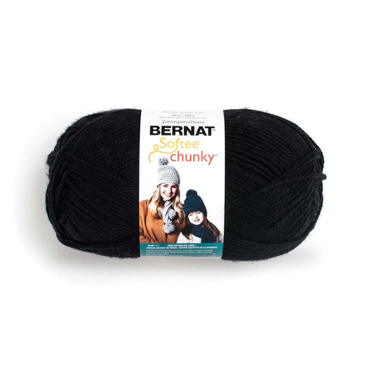 Bernat Softee Chunky Big Ball Yarn - Solids Black  *Pre-order*