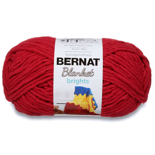 Bernat Blanket Brights yarn- Racecar Red 300g