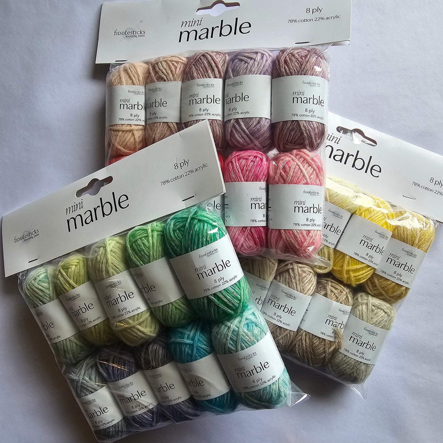 Fiddlesticks Mini Marble DK Yarn Colour pack