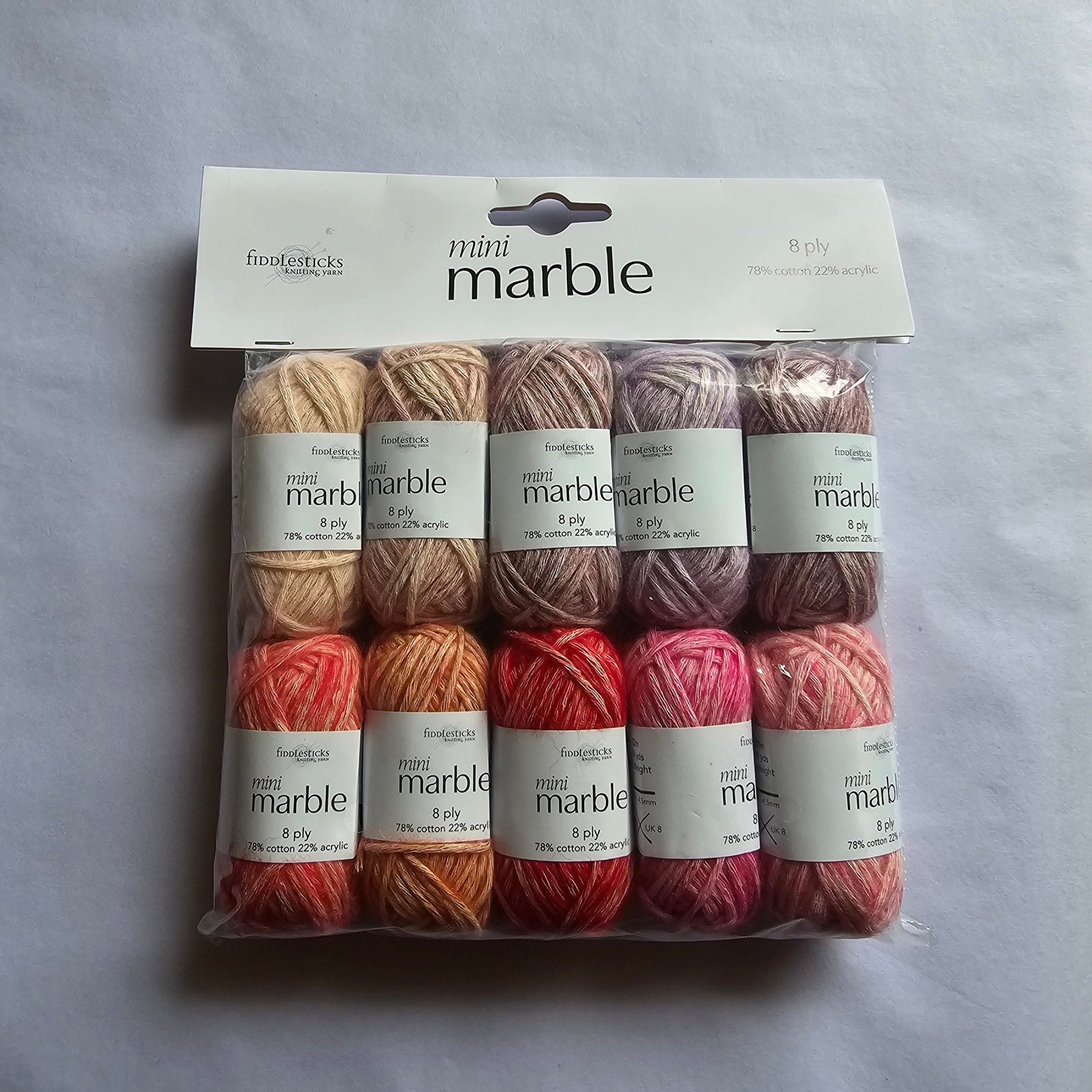 Fiddlesticks Mini Marble DK Yarn Colour pack