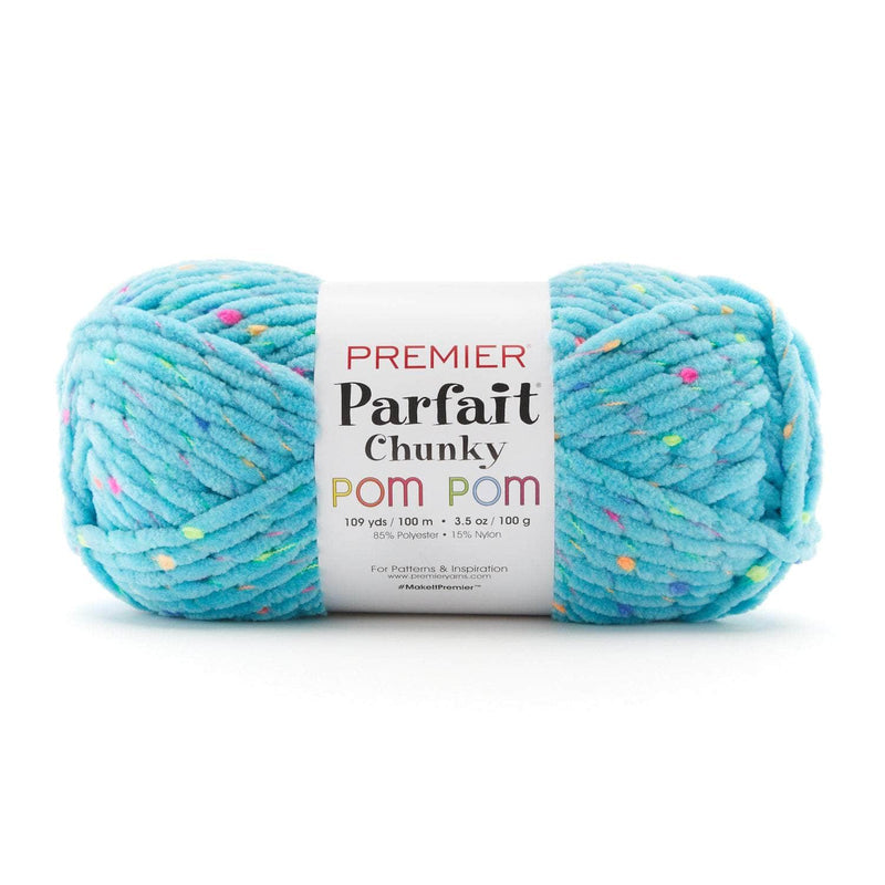 Premier Parfait Chunky Pom Pom Chenille yarn - Electric Blue