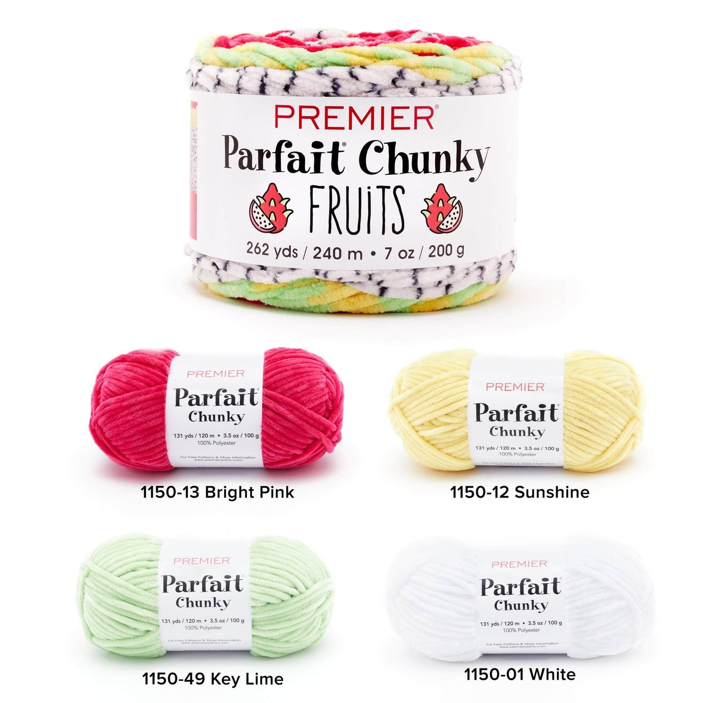 Premier Parfait Chunky Fruits Chenille yarn Dragonfruit