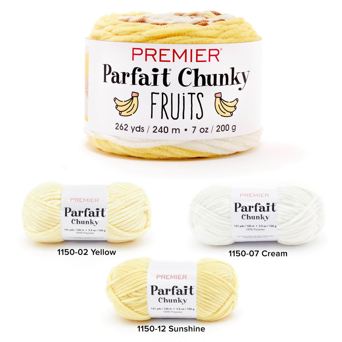 Premier Parfait Chunky Fruits Chenille yarn Banana