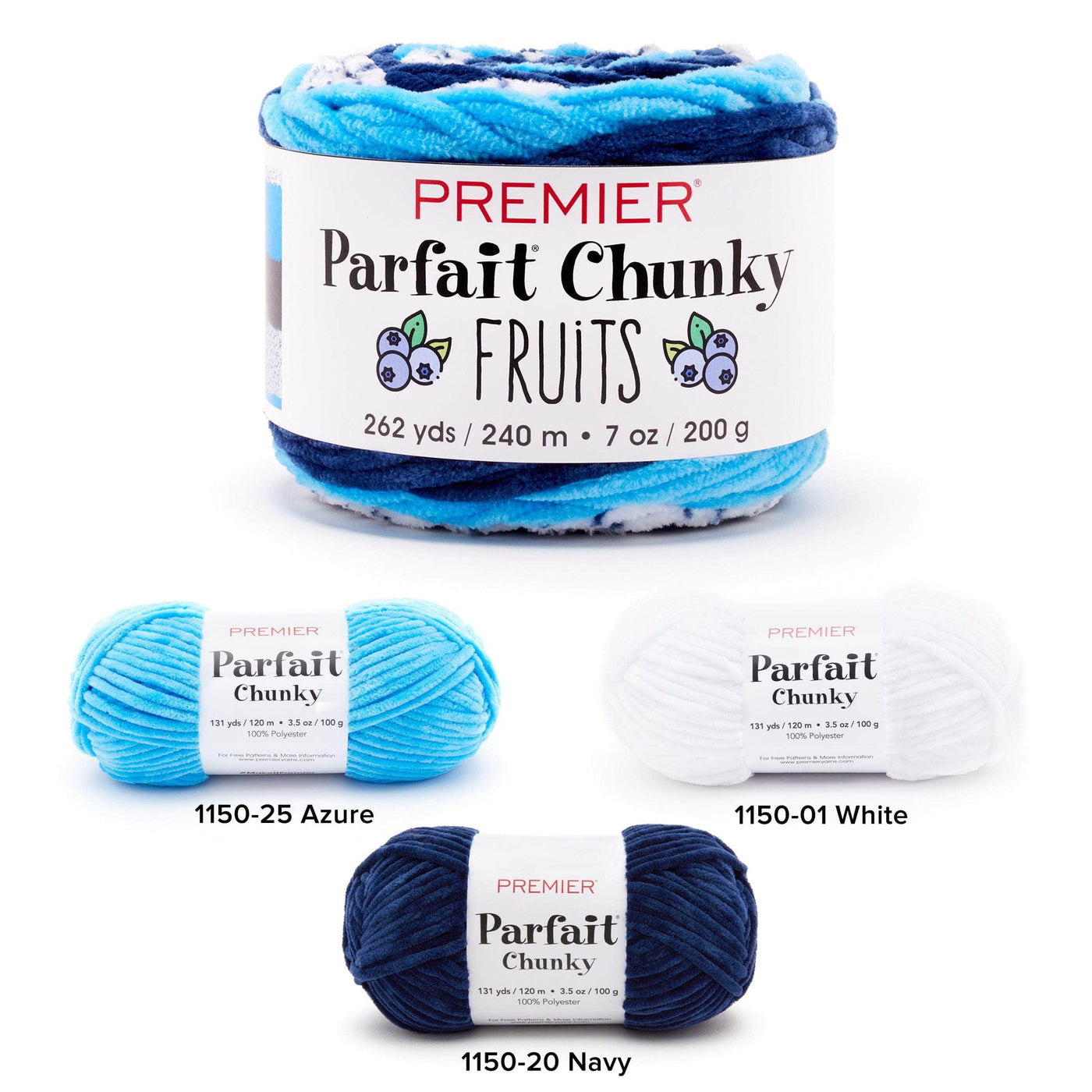 Premier Parfait Chunky Fruits Chenille yarn Blueberry