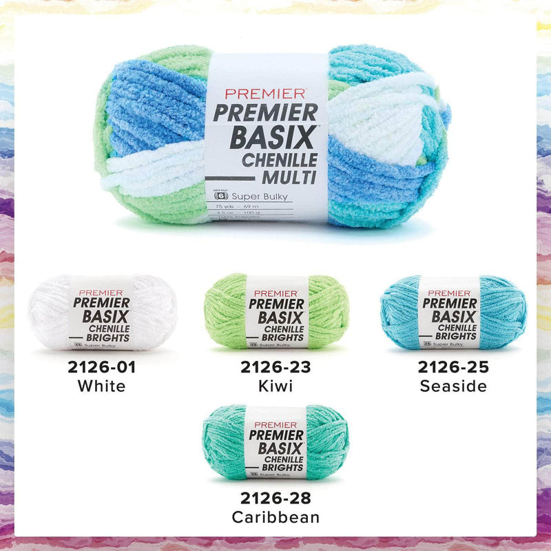 Premier Basix Brights Chenille Yarn - Surf