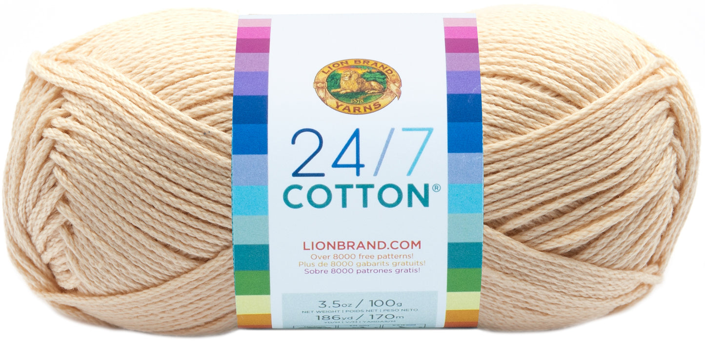 Lion Brand 24/7 Cotton Yarn-Ecru