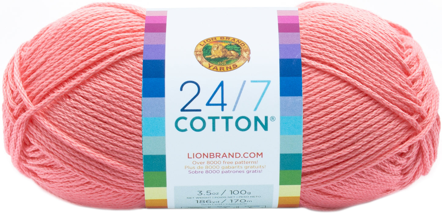 Lion Brand 24/7 Cotton Yarn-Pink