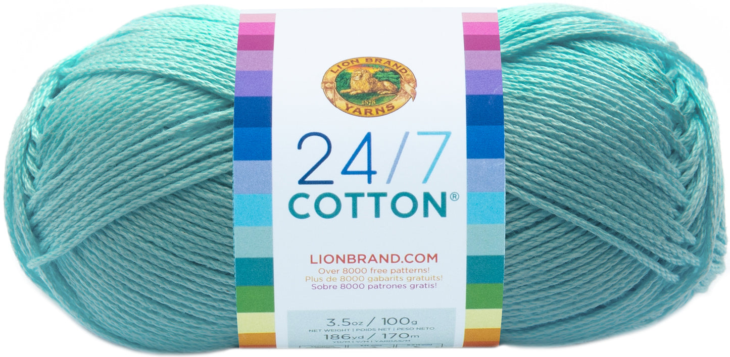 Lion Brand 24/7 Cotton Yarn-Aqua