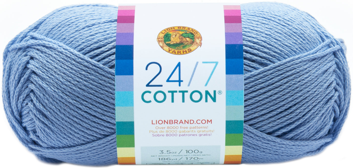 Lion Brand 24/7 Cotton Yarn-Sky