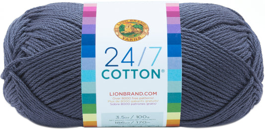 Lion Brand 24/7 Cotton Yarn-Denim
