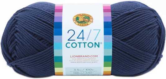 Lion Brand 24/7 Cotton Yarn-Navy