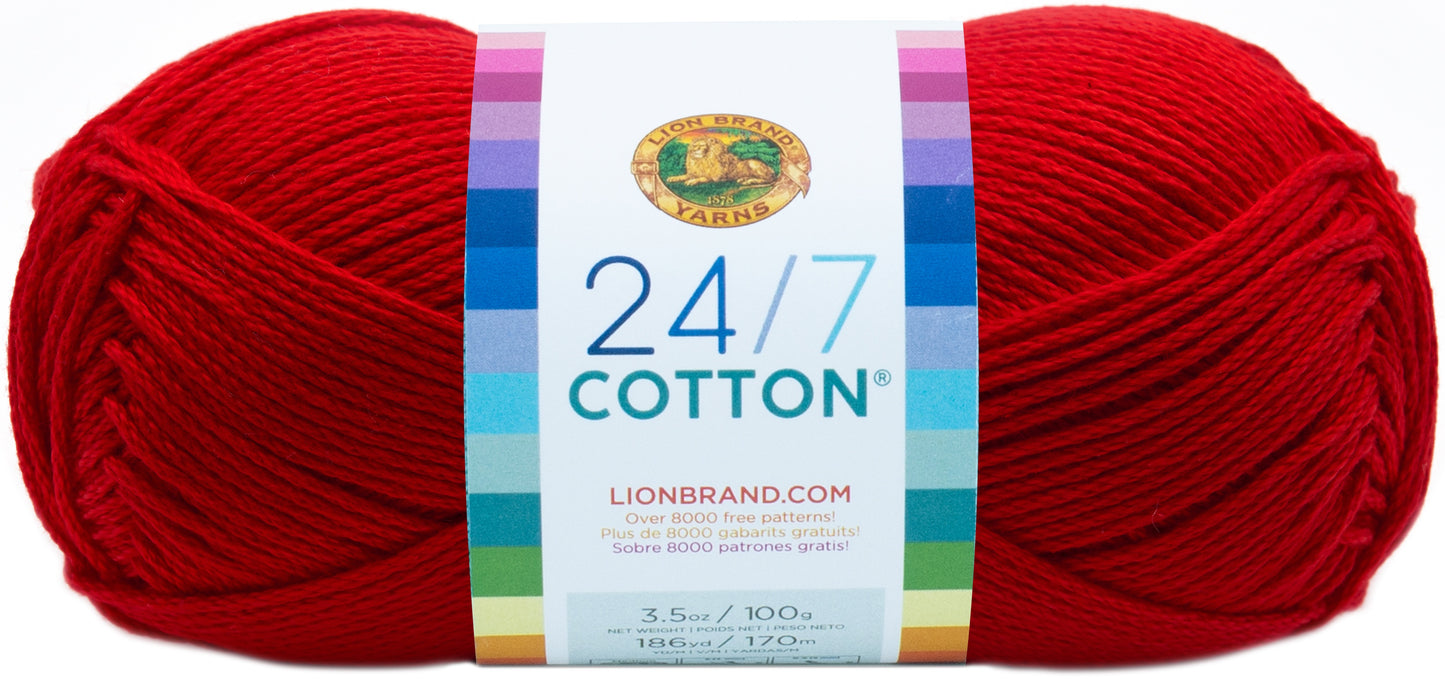 Lion Brand 24/7 Cotton Yarn-Red