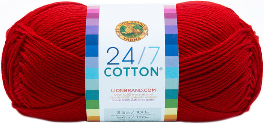 Lion Brand 24/7 Cotton Yarn-Red