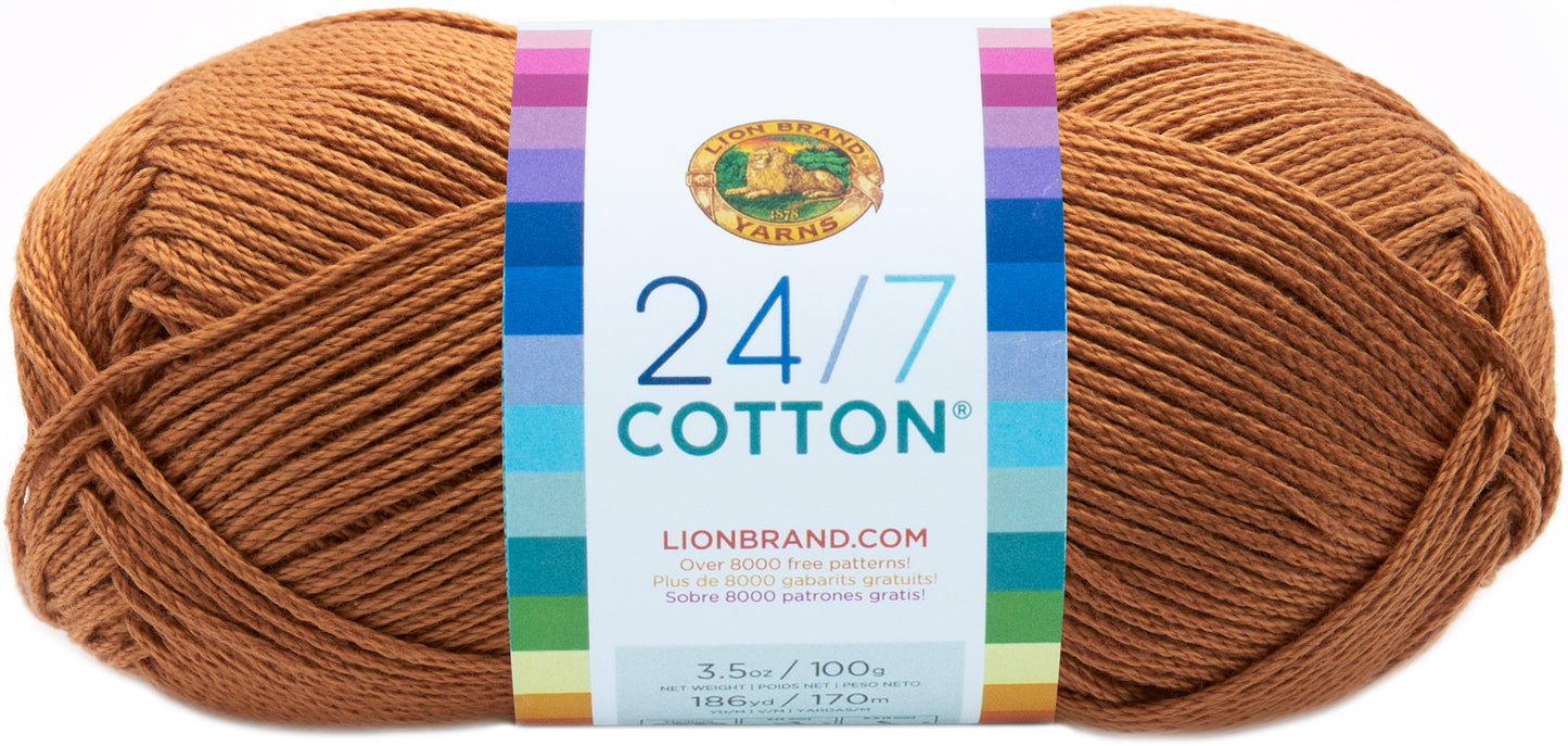 Lion Brand 24/7 Cotton Yarn-Camel