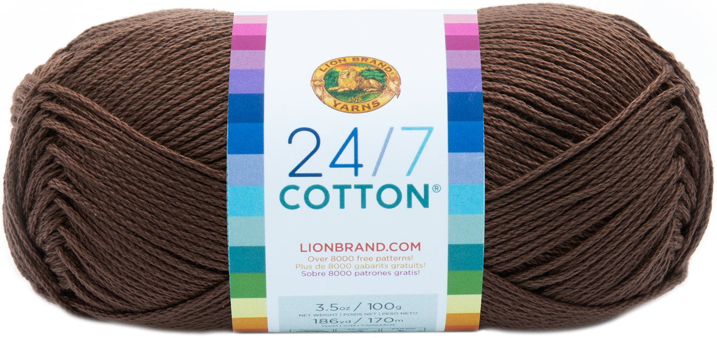 Lion Brand 24/7 Cotton Yarn-Cafe Au Lait