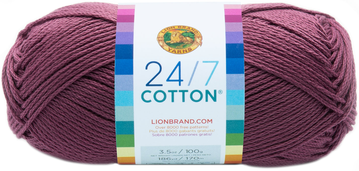 Lion Brand 24/7 Cotton Yarn-Lilac