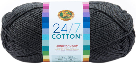Lion Brand 24/7 Cotton Yarn-Charcoal