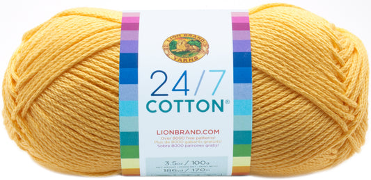 Lion Brand 24/7 Cotton Yarn-Lemon