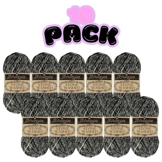 Scheepjes Stone Washed 803 Black Onyx Pack of 10