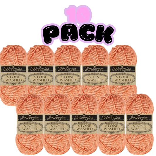 Scheepjes Stone Washed 816 Coral Pack of 10