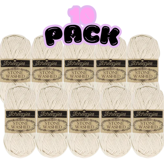 Scheepjes Stone Washed 801 Moon Stone Pack of 10