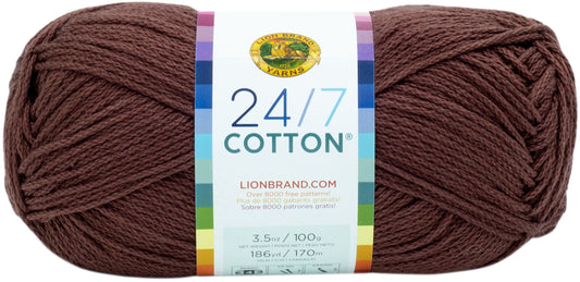 Lion Brand 24/7 Cotton Yarn-Coffee Beans