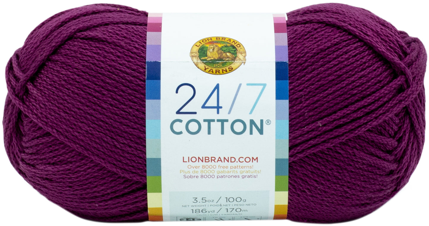 Lion Brand 24/7 Cotton Yarn-Beets