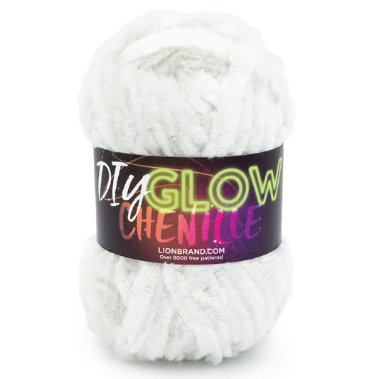 Lion Brand DIY Glow Chenille Yarn - pearl