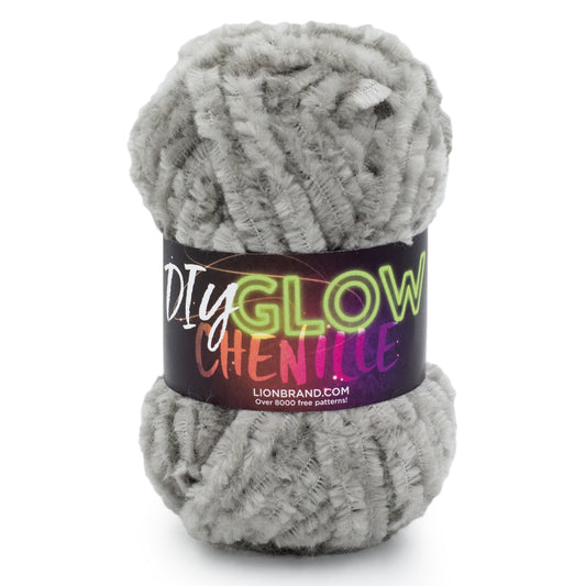 Lion Brand DIY Glow Chenille Yarn - grey