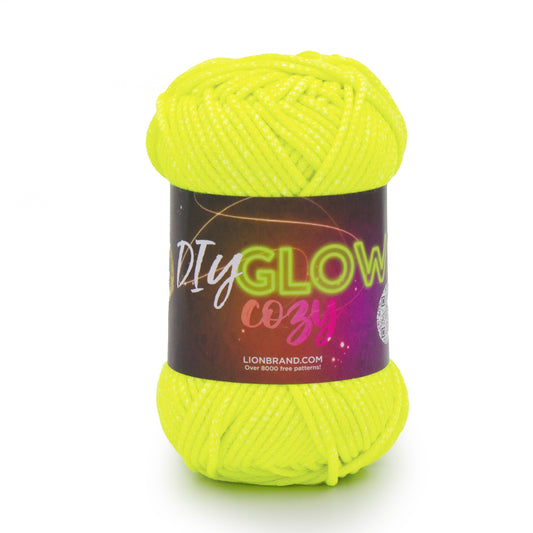 Lion Brand DIY Glow Cozy Yarn - neon yellow