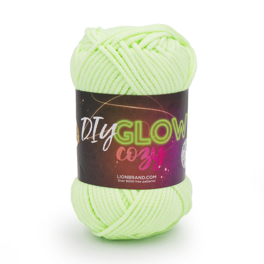 Lion Brand DIY Glow Cozy Yarn - neon green
