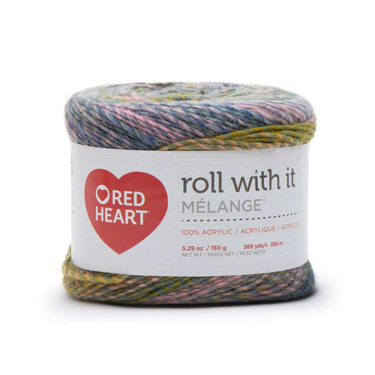 Red Heart Roll With It Melange Yarn Green Room Pack of 3 *Pre-order*