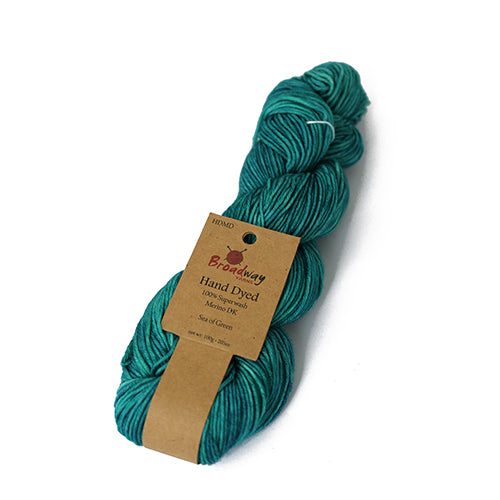 Broadway Dyed Merino DK -  Sea of Green pack of 5 skeins