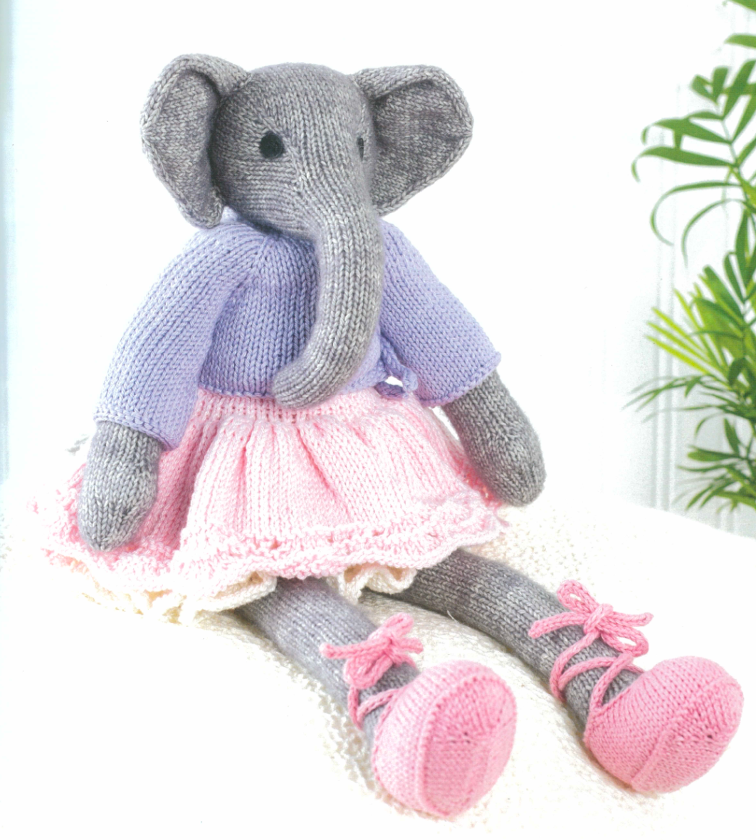 Olivia the Elephant -Wild Knitted Animal Friends Louise Crowther Yarn Kit