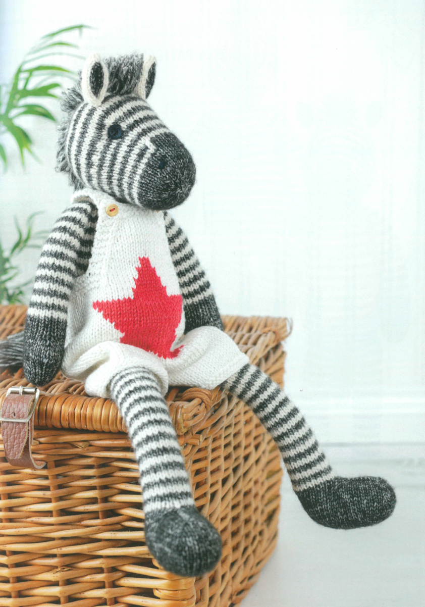 Hugo the Zebra -Wild Knitted Animal Friends Louise Crowther Yarn Kit