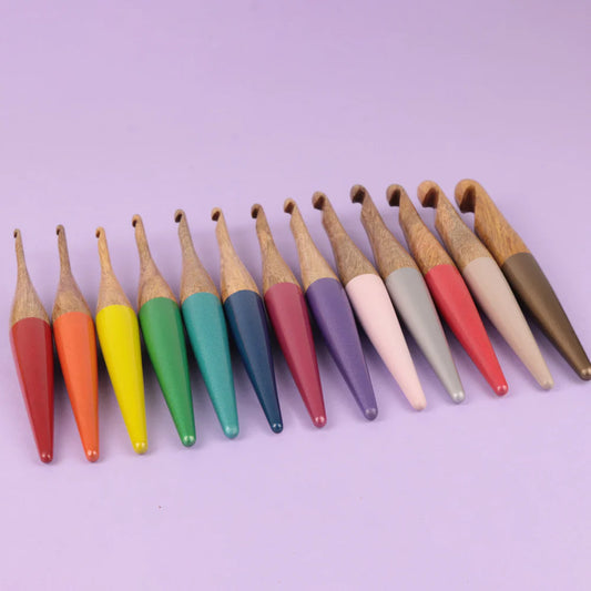 Bohin France Crochet Hook- mango wood 15cm 3.5mm to 10mm