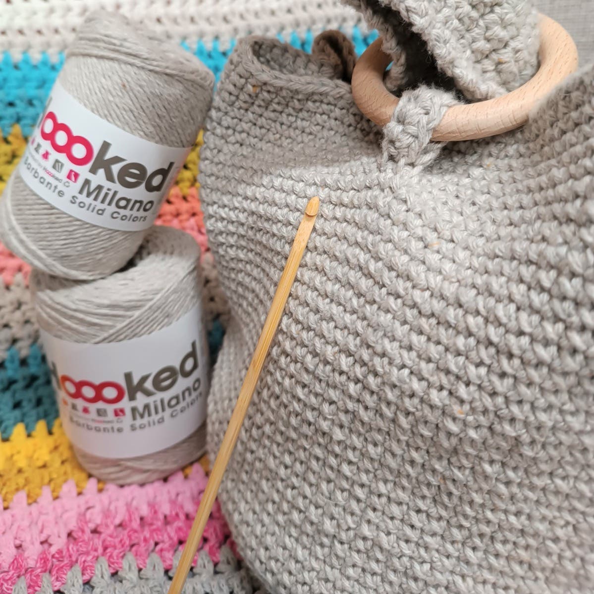 Hoooked  DIY Crochet Kit Japanese Knot Bag