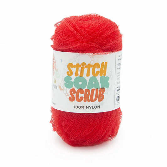 Lion Brand Stitch Soak Scrub Yarn Poppy Red Pack of 3 *Pre-order*