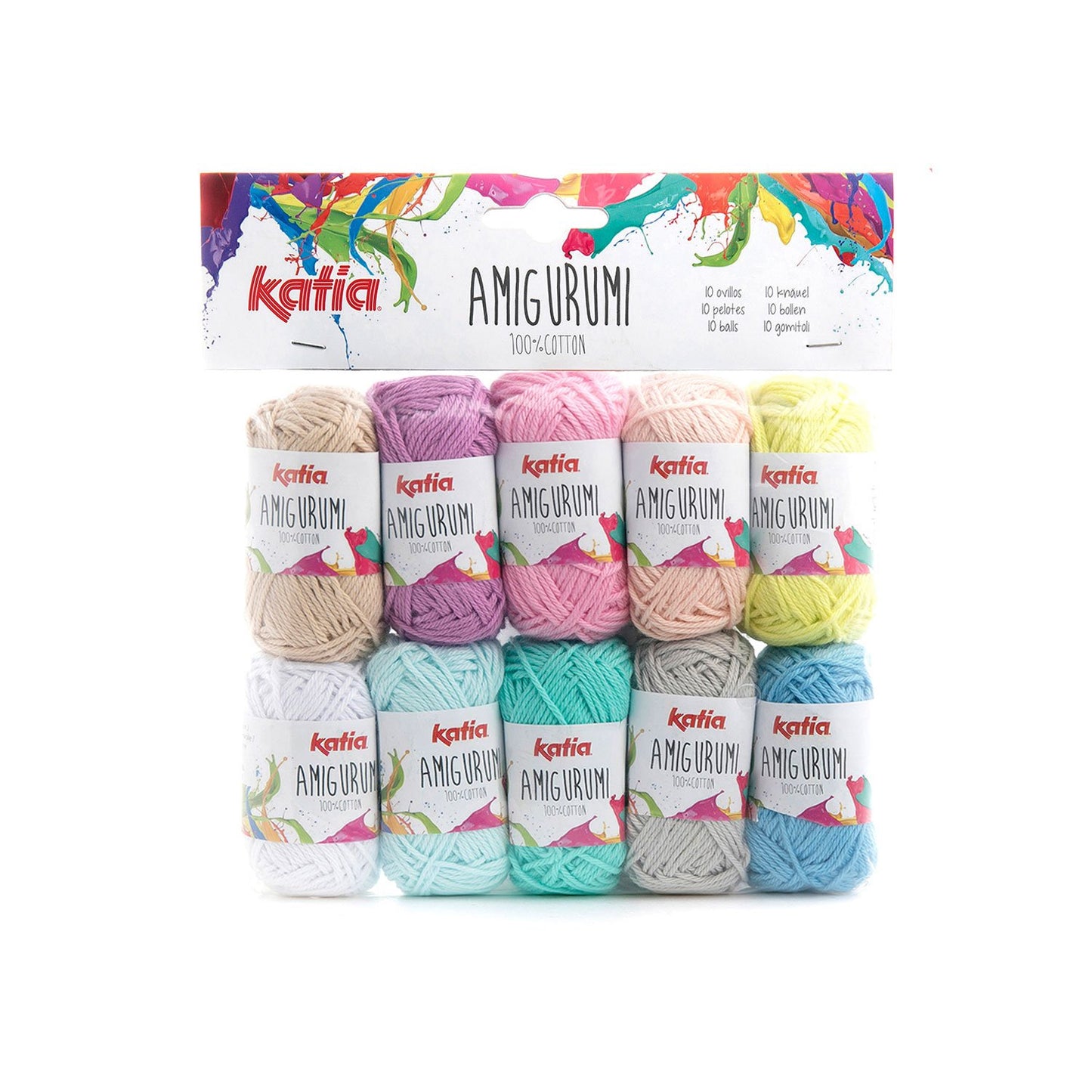 Katia Cotton Yarn Amigurumi pack Multicolour Pastel