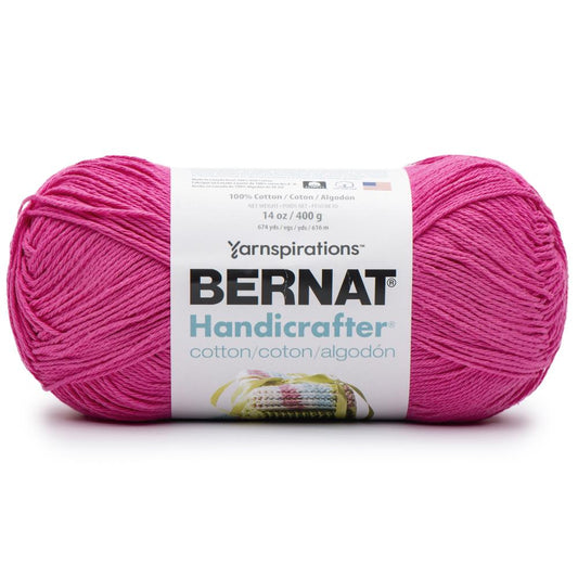 Bernat Handicrafter Cotton Yarn 400g- Solids Hot Pink Pack of 2 *Pre-order*