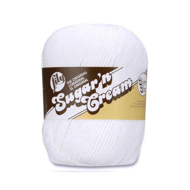 Lily Sugar'n Cream 100% Cotton yarn - White SUPER SIZE