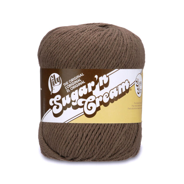 Lily Sugar'n Cream 100% Cotton yarn- Warm Brown SUPER SIZE