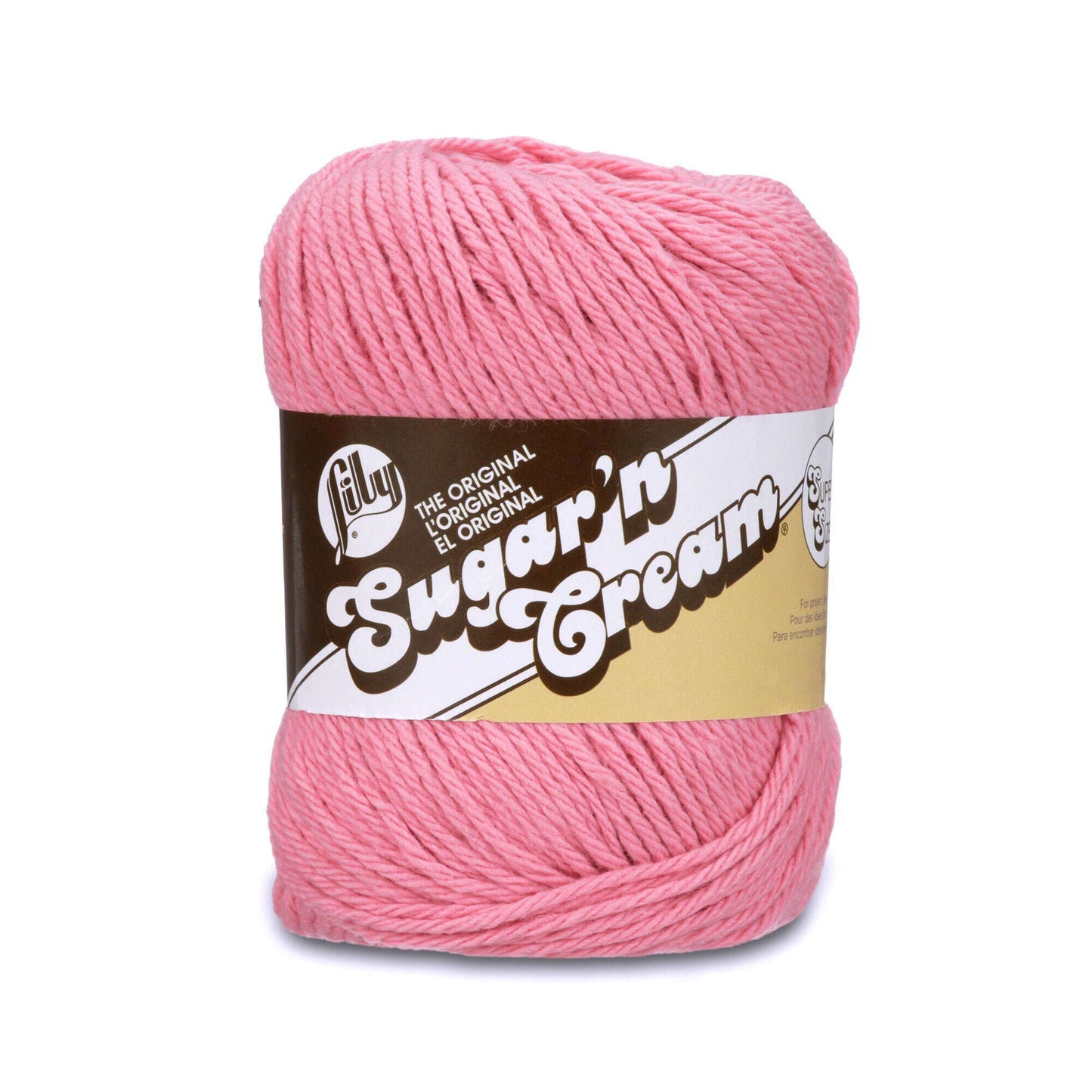 Lily Sugar'n Cream 100% Cotton yarn - Rose Pink Solid SUPER SIZE